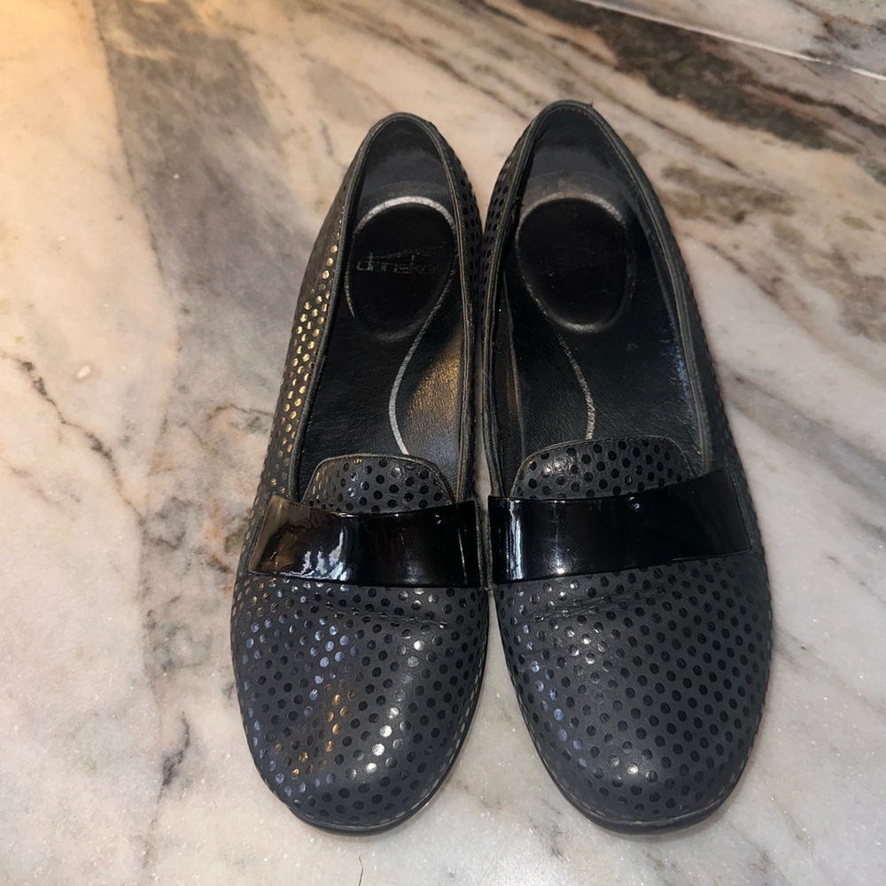 Dansko Size 39 (US Size 8-8.5) Women's Black Polka Dots Slip-On Loafers Shoes - Picture 6 of 8